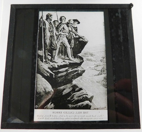 Antike Glas s/w magische Laterne Dia Pilger Fortschritt Hügel genannt Fehler - Bild 2 von 3