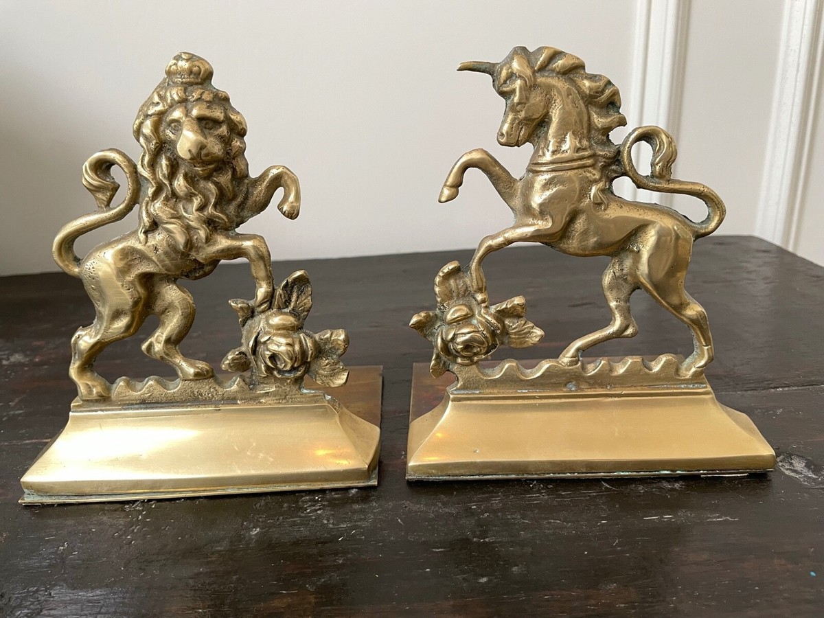 PAIR ANTIQUE ENGLISH VICTORIAN SOLID BRASS EXPANDABLE