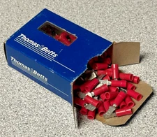 NEW Box of 100 Thomas Betts Sta-Kon 18RAD-187 Male Disconnect Terminals 22-18Awg
