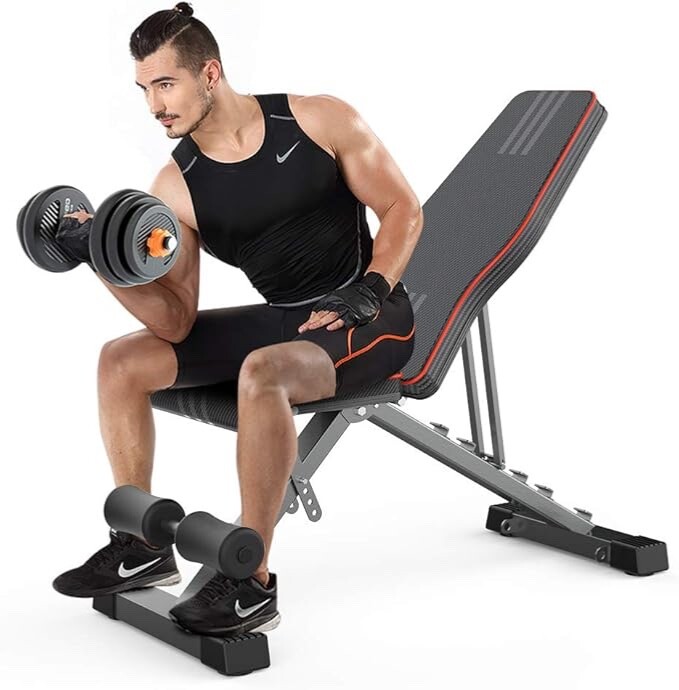 Banco de Pesas Plegable Multifunción Entrenamiento Fitness Banco 300kg Capacidad Peso