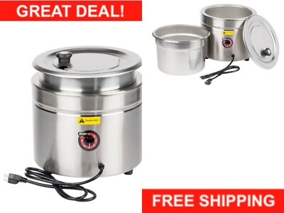 11 Qt. Stainless Steel Round Countertop Food Soup Kettle Warmer Restaurant W800