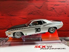 SCX 1/32 Scale Advance 2.0 Trans Am Silver Cuda 1970 NEW