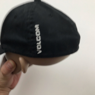 Volcom Hat Cap Stretch Fit Black White FlexFit Embroidered Adult