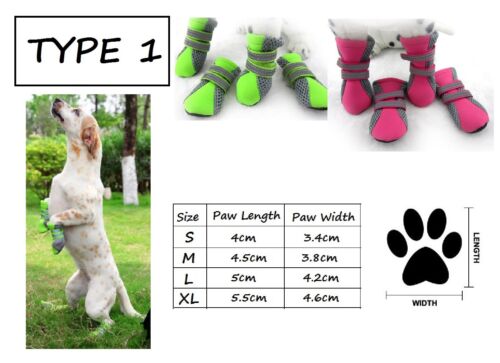 4 Designs Pet Dog Shoes Puppy Cat Shoes Boots Waterproof Anti-Slip Paw Protector - Picture 6 of 9