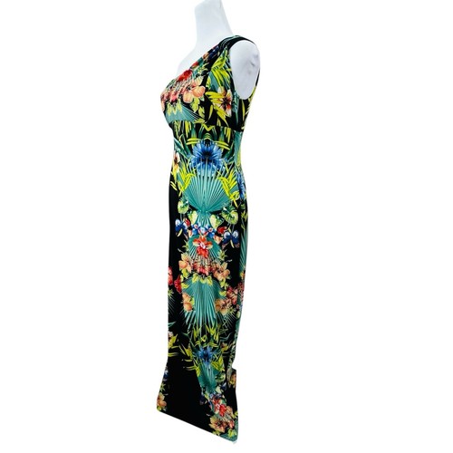Maxi abito donna Cache taglia M spalla hawaiana floreale multicolore tropicale - Foto 3 di 14
