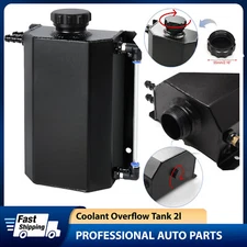 2L Black Aluminum Radiator Coolant Overflow Bottle Recovery Water Tank Reservoir