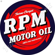 RPM Motor Oil Round Metal Sign 2 Sizes To Choose From