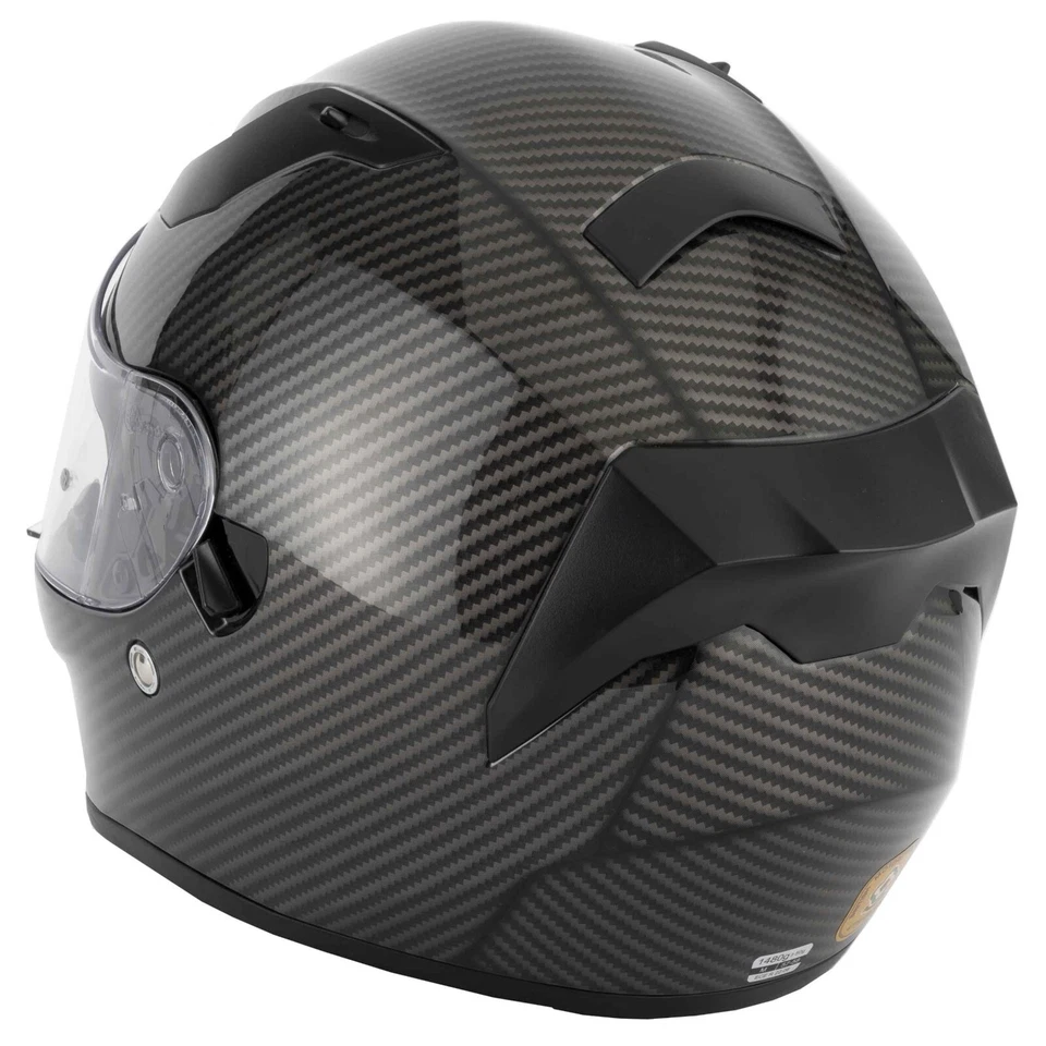 CASCO DE MOTOCICLETA VCAN H128 CARA COMPLETA VISERA DE SOL VISERA DE CARBONO VENENO Foto 3 de 4