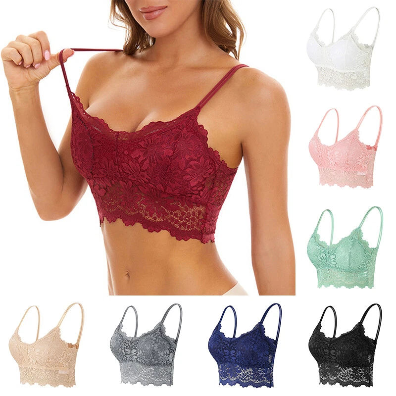 Women's Lace Bra Sexy Bralette Top Underwear Push Up Strap Bra Lingerie Bra  Vest