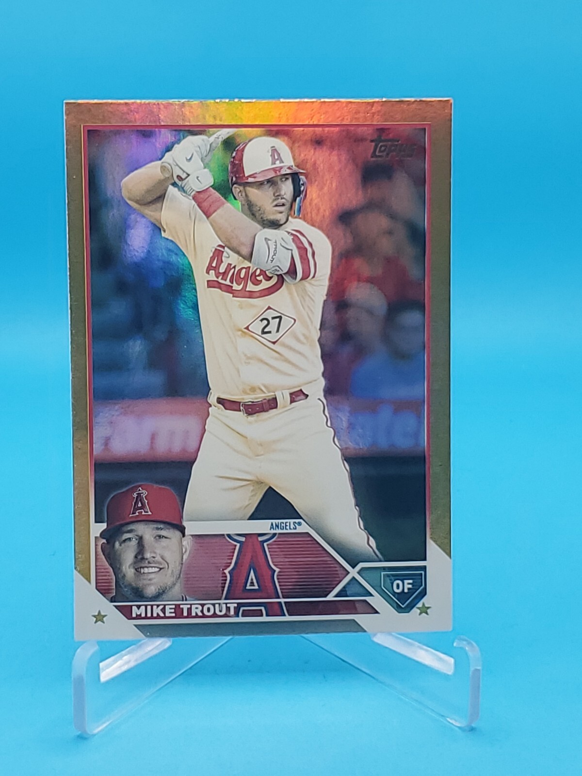 Mike Trout 2023 Topps Series 1 #27 Gold Foil Parallel - Los Angeles Angels