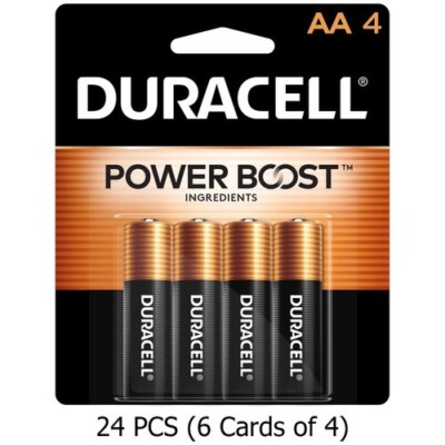 AA Duracell MN1500B4 (4 Card) Alkaline Batteries (Box of 6)