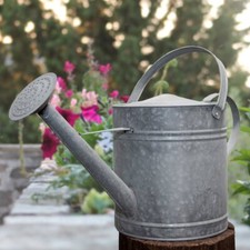 Konewka cynkowa, XL, srebrnoszara, dzbanek dekoracyjny, rabat kwiatowy