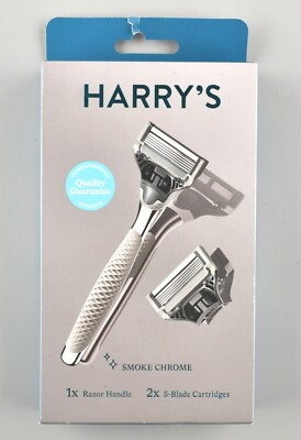 Harry's Smoke Chrome Men's Razor 1 Razor Handle + 2 Razor Blade