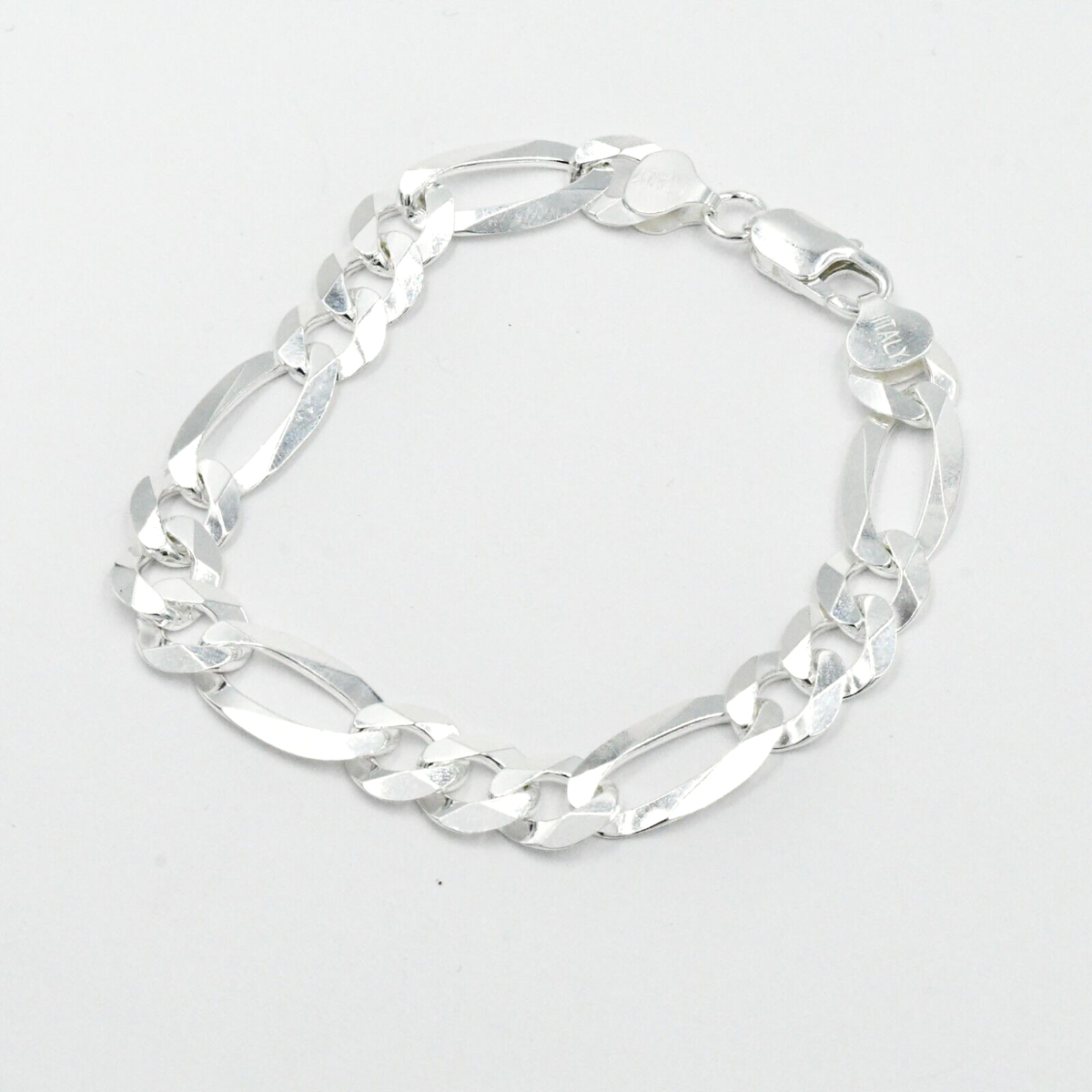 国内直営【DIESEL】Sterling Silver Diamond Cut Bracelet Solid Sterling Silver 925 Italy REAL Diamond Cut 10 mm