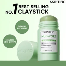 SKINTIFIC MUGWORT ANTI PORES & ACNE CLAY STICK 40g