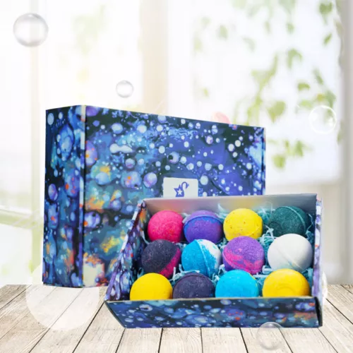 Bio Badebomben 12tlg Spa Bubble Geschenkset Ätherisches Öl Duschball für Frauen - Bild 5 von 17