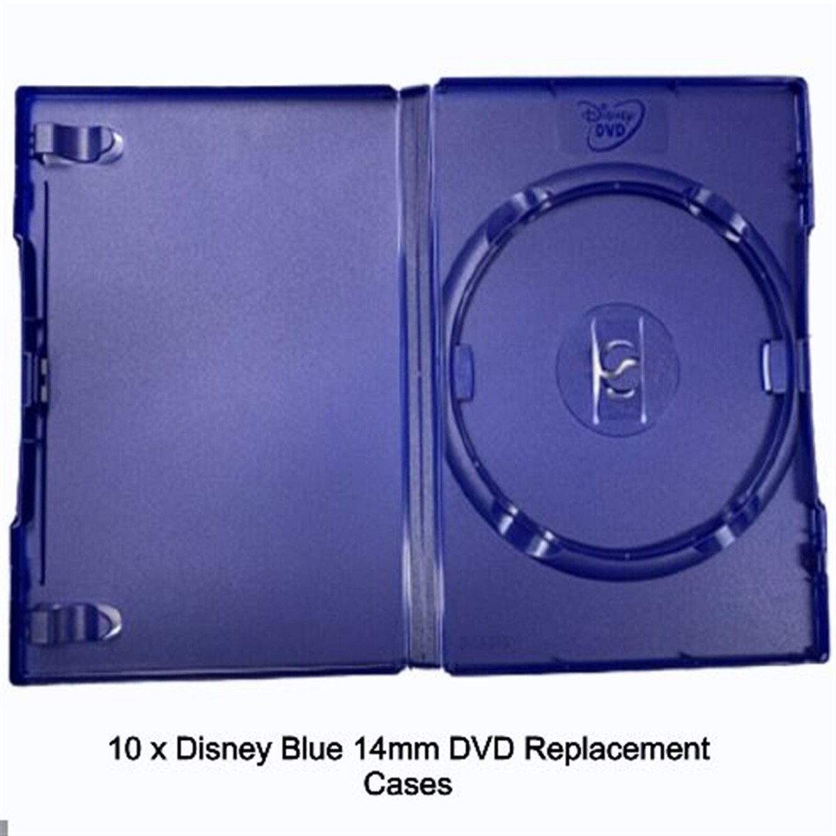 10 x Disney Single Blue 14mm Spine Holding 1 Disc DVD Empty