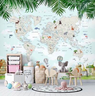 3D World Map A8621 Wallpaper Wall Murals Removable Self-adhesive Amy 24