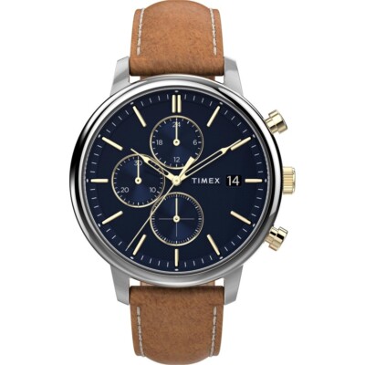 Timex Uhr TW2U39000 Herren Chicago Chronograph blaues Zifferblatt UVP 110,00 £