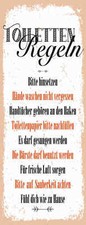 Blechschild 27x10 lustig Toiletten Regeln Wand Deko Bar Kneipe Cafe Sammler Gesc