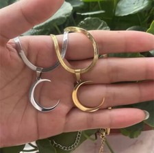 Fashion Jewelry Gold Or Silver Crescent Moon Pendant Necklace 1-603