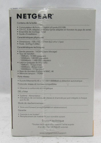NEW & SEALED - NETGEAR 8-PORT GIABIT ETHERNET UNMANAGED SWITCH (GS108) #131130# - Picture 3 of 4
