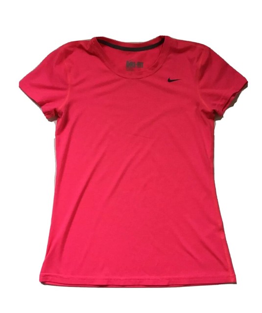 Womens Nike Dri-Fit Neon Pink Tee Shirt Top Sz Small S | eBay