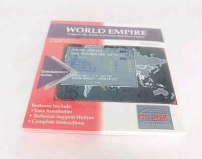 WORLD EMPIRE PC FLOPPY DISK 3.5'' 1991 Turn Based Strategy (BRAND NEW, SEALED)