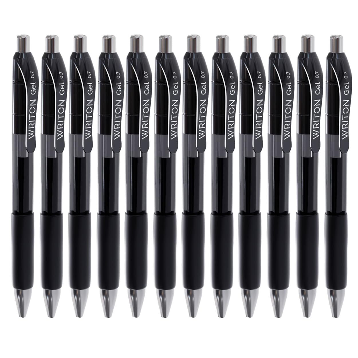 Retractable & Refillable Gel Pens, Comfort Grip, 0.7mm Fine Point, Black Ink,...