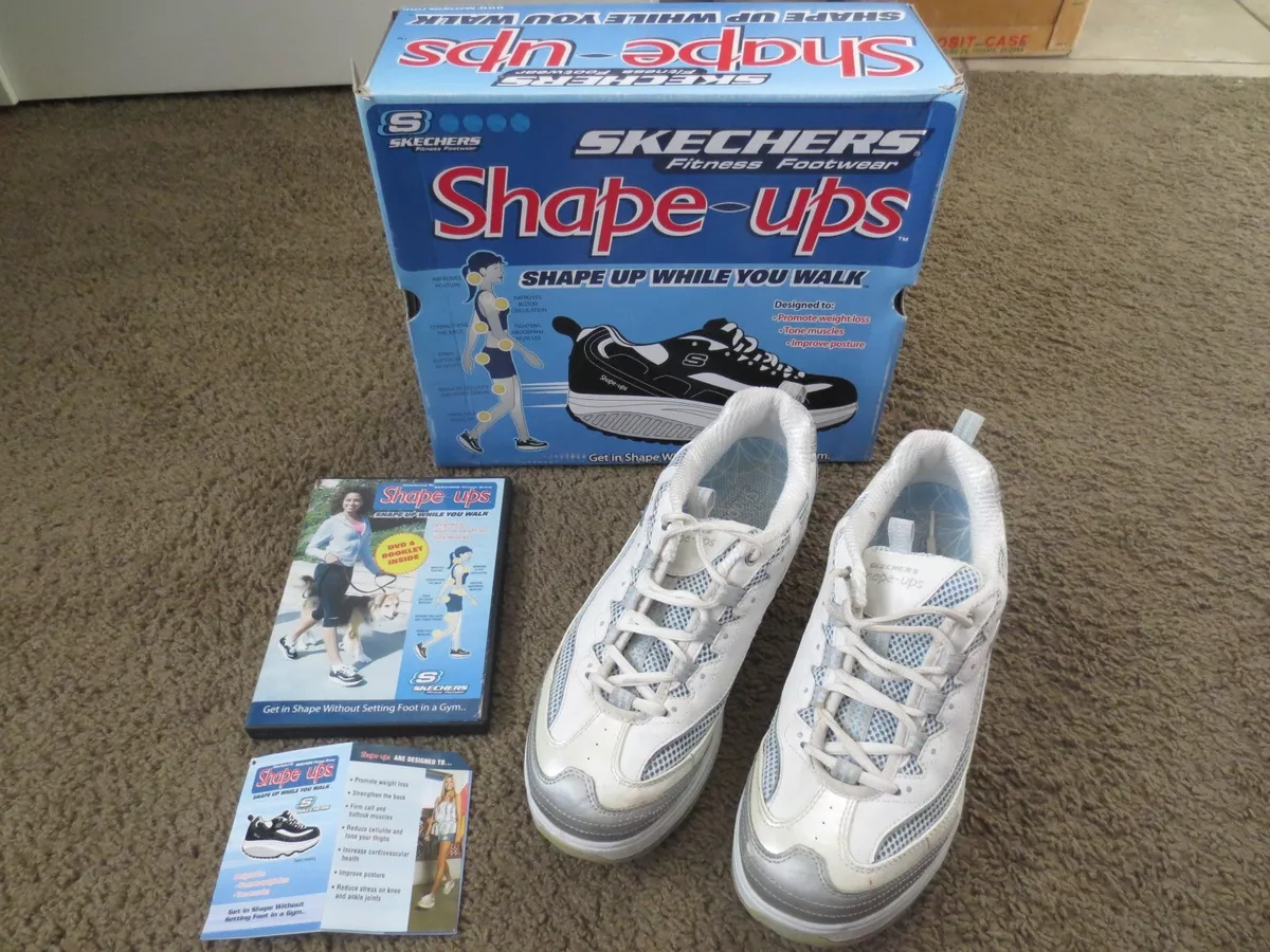 SKECHERS Shape-Ups Jump Start Women Sz 9.5 White Toning Walk 11803 Sketchers