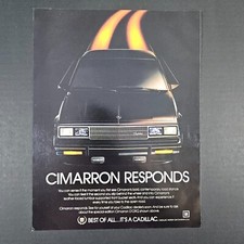 1983 Cadillac Cimarron D'Oro Vintage Print Ad GM General Motors Mancave Garage