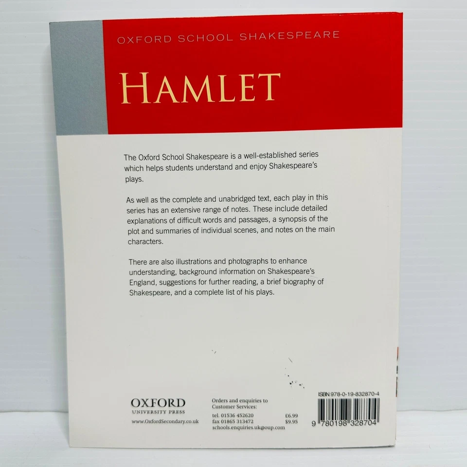 Hamlet By William Shakespeare Paperback Book Oxford School Illustrated Drama - image 2 of 4