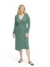 DVF Diane Von Furstenberg x Target L/S Midi Arrow Geo Green Wrap Dress LARGE