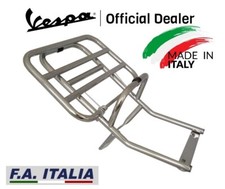 PORTAPACCHI POSTERIORE CROMATO CON RIBALTINA PER VESPA PX 125 150 200 FA ITALIA