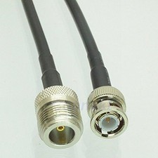 1pc N female to BNC male straight crimp KSR195 cable jumper pigtail 30cm Quick