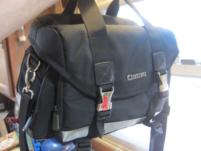 Canon Digital SLR Large Camera Case, Nice Gadget Bag, Black w/ Shoulder Strap