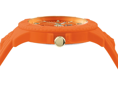 NEW VERSUS VERSACE fire island silicone watch in orange Versus Versace Fire Island Watch 39mm Orange with Stainless  main image 2