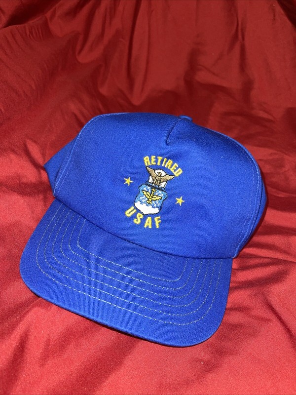 Retired US Air Force Adjustable Snapback Hat/Cap-Made USA-EXCELLENT! (WTF84)Q4
