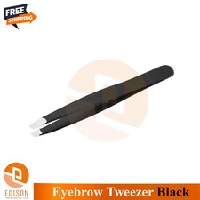 Black Eyebrow Tweezer Slant-tip Beauty Cosmetic facial Hair Grooming Work