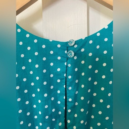 EMILYANDFIN polka dot midi dress sleeveless bodycon fitted festival Small - Picture 13 of 13