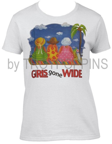 1-SEÑORA WEAR-GIRLS GONE WIDE SR. CITIZENS ON PLAYA VIAJE GRÁFICO IMPRESO CAMISETA - Imagen 7 de 7