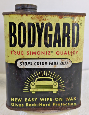 #ad Vintage 1950s Simoniz Bodyguard Liquid Car Wax 12 Oz Can $22.00