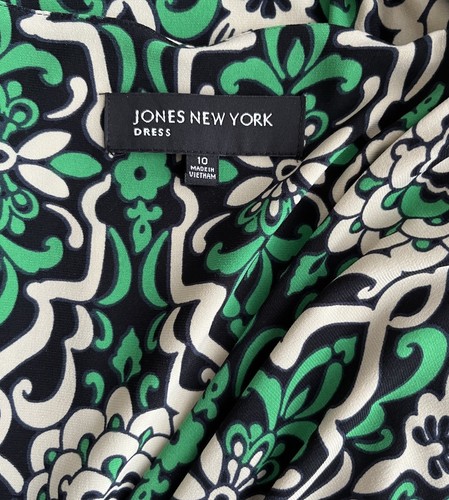 JONES NEW YORK Green Floral V Neck Empire Waist A Line Sheath Dress Women’s 10 - Bild 9 von 9