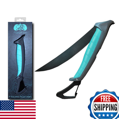 Toadfish Stowaway Folding Fillet Knife w/ Carabiner - 7 inch Razor Sharp