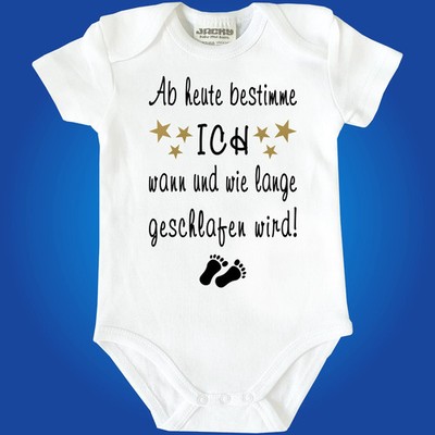 Lustiger Baby-Body Bodie Babybody mit Spruch Schlafen - Ab heute bestimme ich