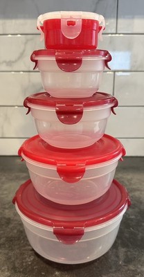 Lock & Lock SET OF 5 Pantry Food Storage Containers w/Lids SPACE SAVER NESTING!!