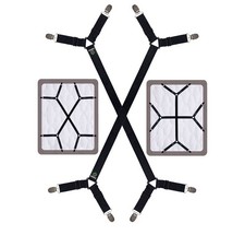 2PC Bed Sheet Fasteners Adjustable Straps Grippers Fitted Sheet Holder