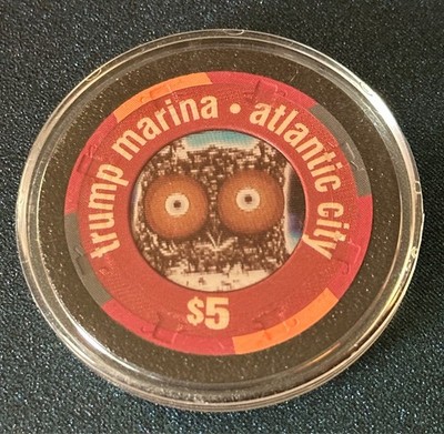 $5 Trump Marina Hooters Hologram Casino Chip Atlantic City NJ