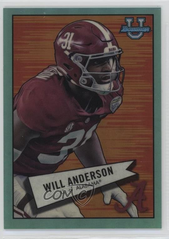 2022 Bowman U Chrome 1952 Aqua Refractor 9/150 Will Anderson #52BF-3 17uv