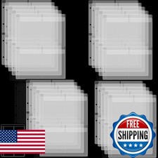 CYFUN DESIGN 20 Sheet Binder Pockets Inserts Four Pockets A4 Size 4 Hole Binder